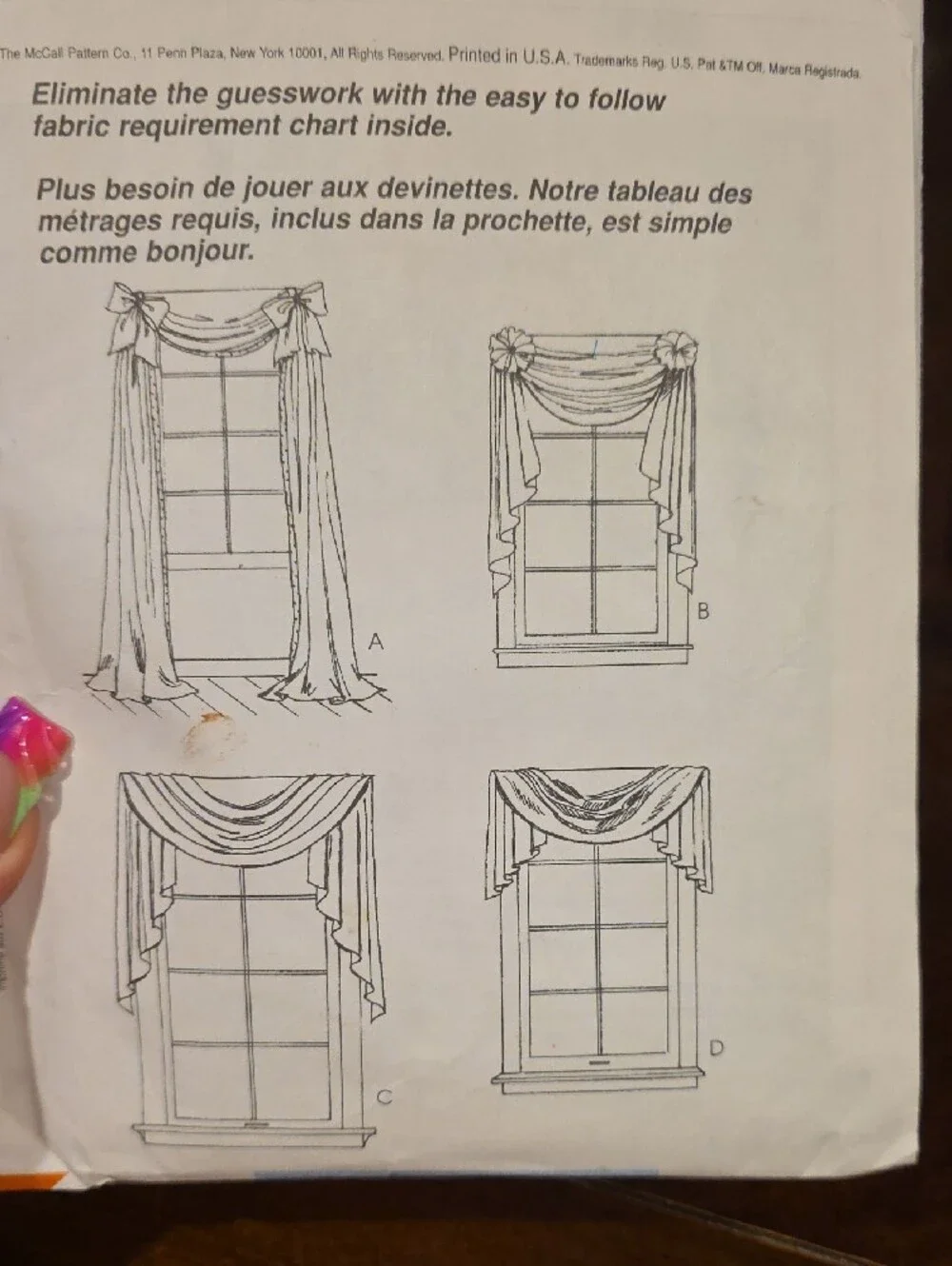 Home Decor Window Swag and Valance Sewing Pattern